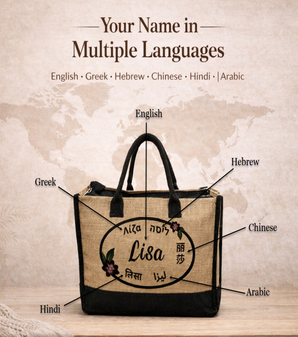 Unity in Every Language Personalized Jute Tote Bag